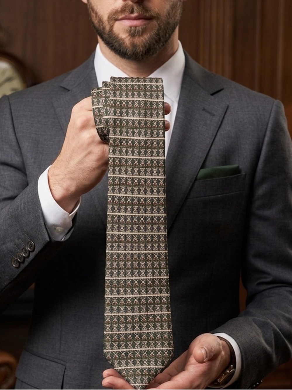 🆕 BALLY Italy Geometric Silk Tie